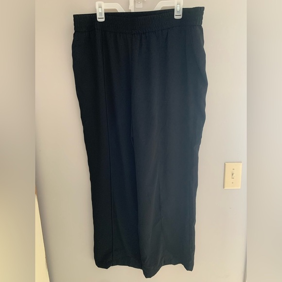 A New Day Womens Dress Pants SZ 1X Black Elastic Waist Wide Leg Pockets New - Picture 1 of 10